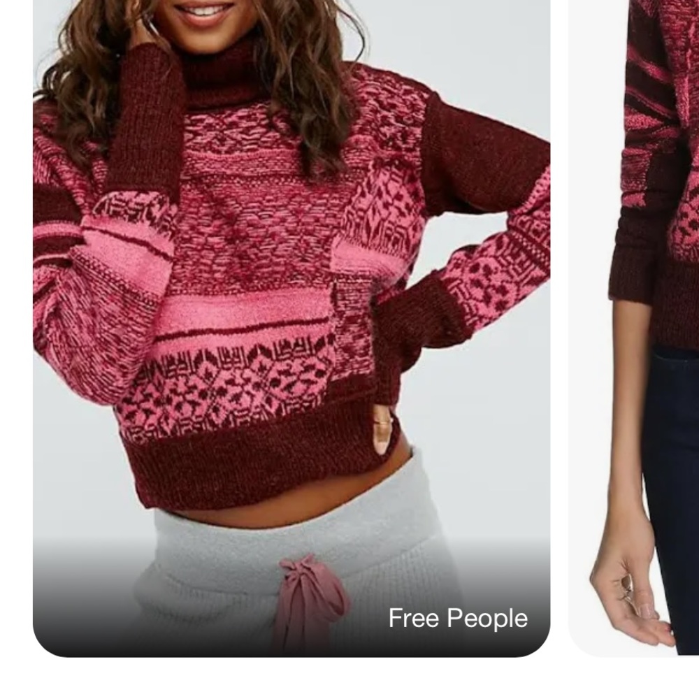 Free people sweater pink cowl neck